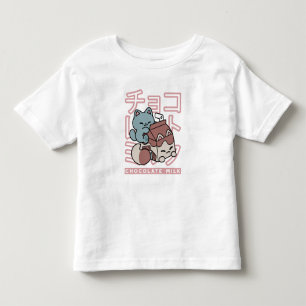 Kawaii Cat with Chocolate Milk – Japanese Pop Art Toddler T-shirt