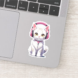 Kawaii Cat with Headphones