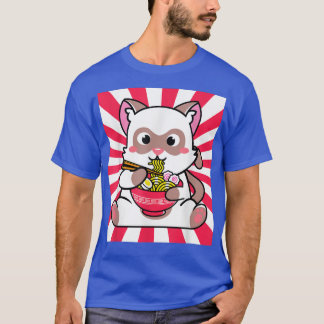 Kawaii Cat With Ramen Anime Neko Teen Gift 803 T-Shirt