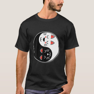 Kawaii Cat Yin Yang Cartoon Cute Animal Pet Lover T-Shirt