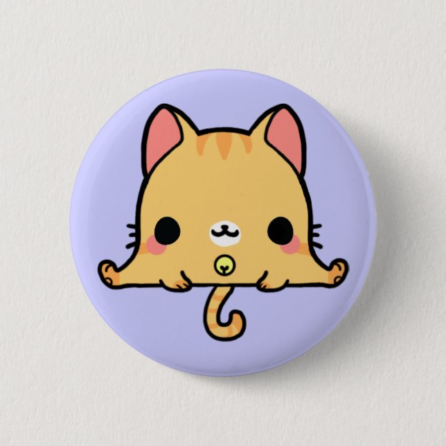 Kawaii Cat (You change the Background!) 2 Inch Round Button (Front)