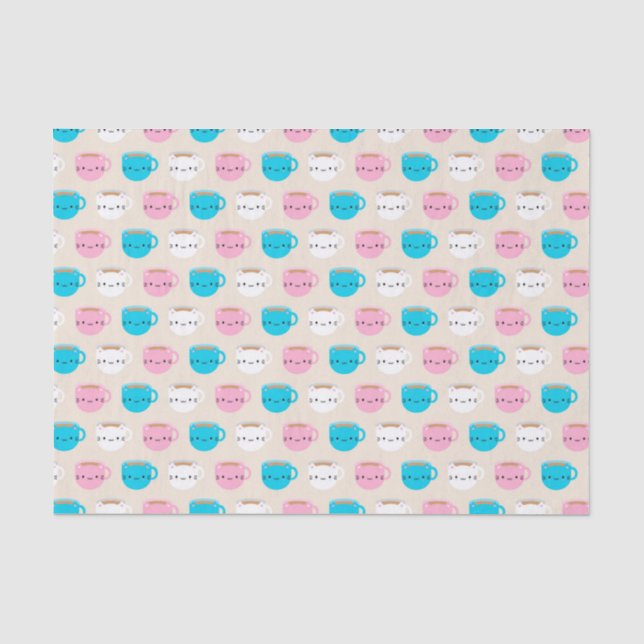 Kawaii Cats Cup of Tea Tissue Paper (Front)