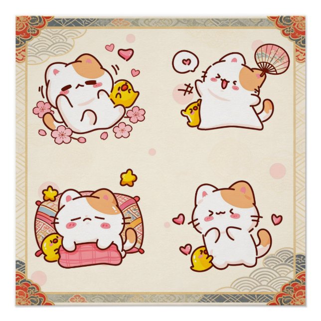 kawaii cats poster (Front)
