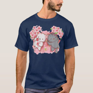 Kawaii Cats under Cherry Blossom Trees Japanese Sa T-Shirt