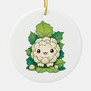 Kawaii Cauliflower Ceramic Ornament