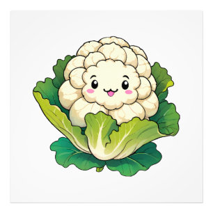 Kawaii Cauliflower Photo Print