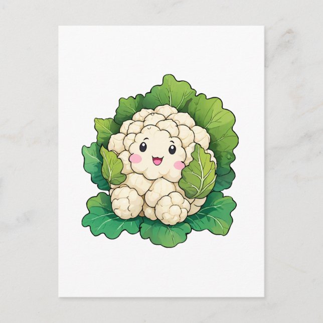 Kawaii Cauliflower Postcard (Front)