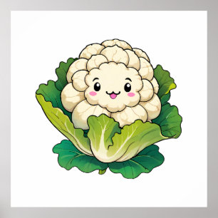 Kawaii Cauliflower Poster
