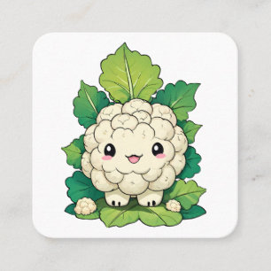 Kawaii Cauliflower Square Business Card