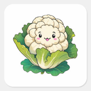 Kawaii Cauliflower Square Sticker