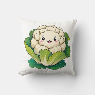 Kawaii Cauliflower Throw Pillow