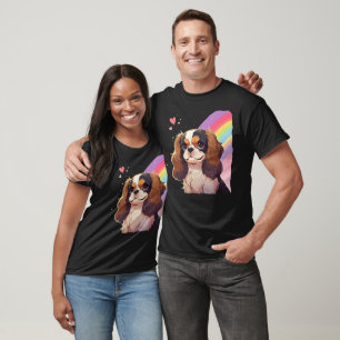 Kawaii Cavalier King Charles Pastel Rainbow sky T-Shirt
