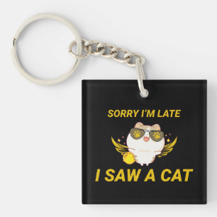 Kawaii Chat drôle   Désolé, je suis en retard, j'a