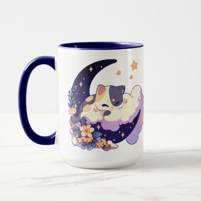 Kawaii Chat Mugs Cute Cat Café Mugs Adorable Chat (Gauche)