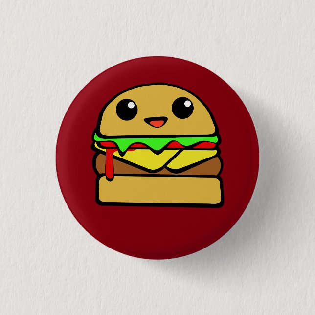 Kawaii Cheese Burger 1 Inch Round Button (Front)