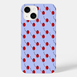 kawaii cherries blue pattern Case-Mate iPhone 14 case