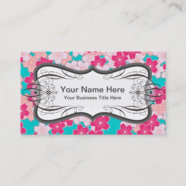 Kawaii Cherry Blossoms Sakura Business Card (Front)