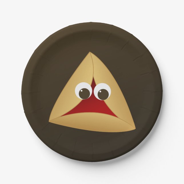 Kawaii Cherry Hamentashen Paper Plate (Front)