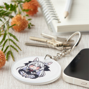 Kawaii Chibi Neko Gothic Lolita Acrylic Keychai Keychain