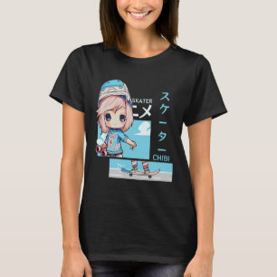 Kawaii Chibi Skater Skateboard Japanese Aesthetic T-Shirt