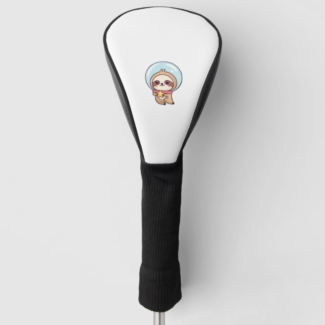Kawaii Chibi Sloth Astronaut – Cute Space Sloth Ca Golf Head Cover (Front)