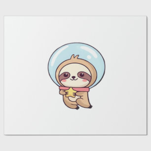 Kawaii Chibi Sloth Astronaut – Cute Space Sloth Ca Wrapping Paper