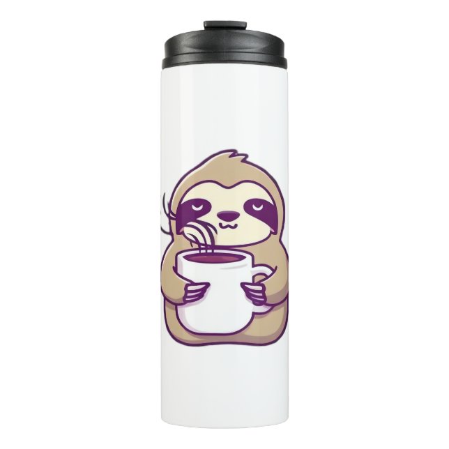 Kawaii Chibi Sloth with Coffee Mug � Cute Sleepy A (Front)