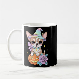 Kawaii Chihuahua Puppy Witch Pumpkin Halloween Coffee Mug