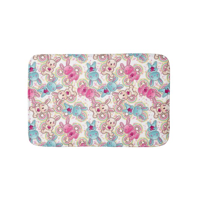 Kawaii Child Pattern with Cute Doodles 2 Bath Mat (Front)
