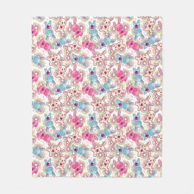 Kawaii Child Pattern with Cute Doodles 2 Fleece Blanket (Front)