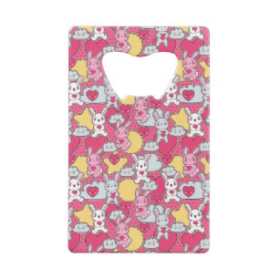 Kawaii Child Pattern with Cute Doodles 2 Wallet Bottle Opener