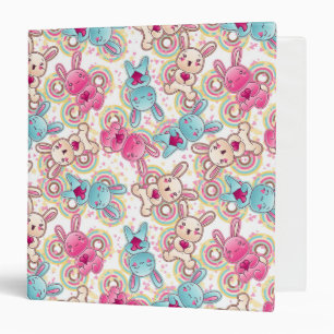 Kawaii Child Pattern with Cute Doodles Binder