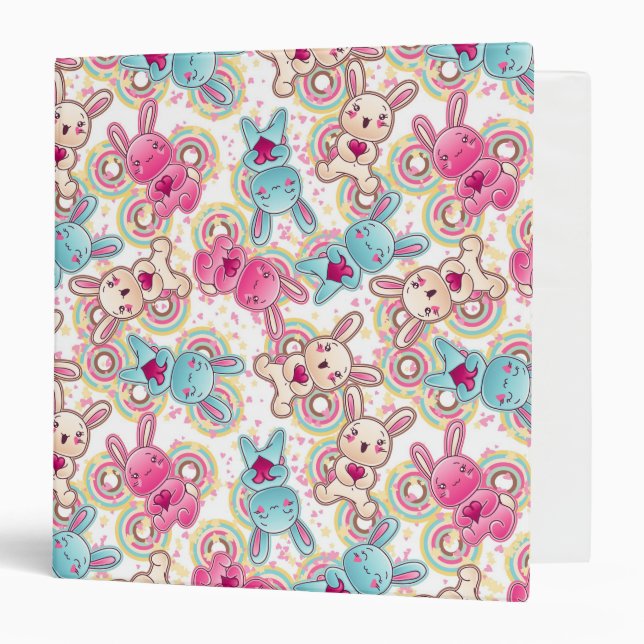 Kawaii Child Pattern with Cute Doodles Binder (Front/Inside)