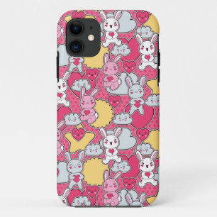 Kawaii Child Pattern with Cute Doodles iPhone 11 Case