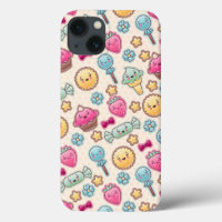 Kawaii child pattern with cute doodles
