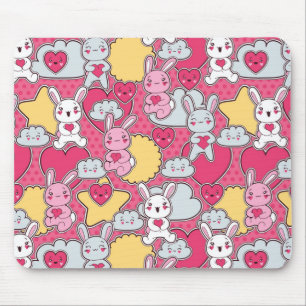 Kawaii Child Pattern with Cute Doodles Mouse Pad