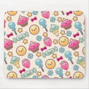 Kawaii child pattern with cute doodles mouse pad