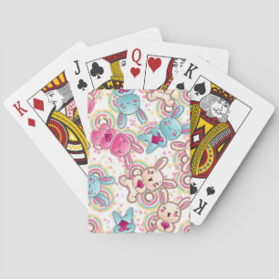 Kawaii Child Pattern with Cute Doodles Playing Cards