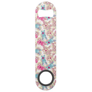Kawaii Child Pattern with Cute Doodles Speed Bottle Opener