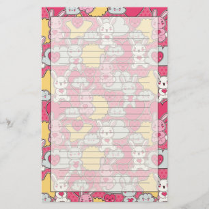 Kawaii Child Pattern with Cute Doodles Stationery