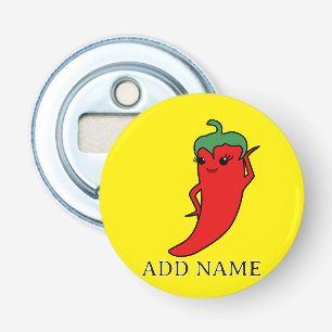 Kawaii Chili Pepper Diva Custom Bottle Opener