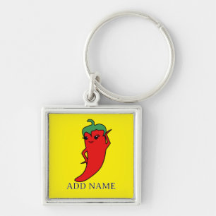 Kawaii Chili Pepper Diva Custom Keychain