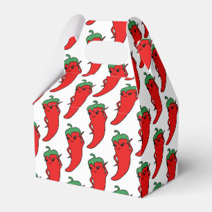 Kawaii Chili Pepper Drawing Pattern Favor Box