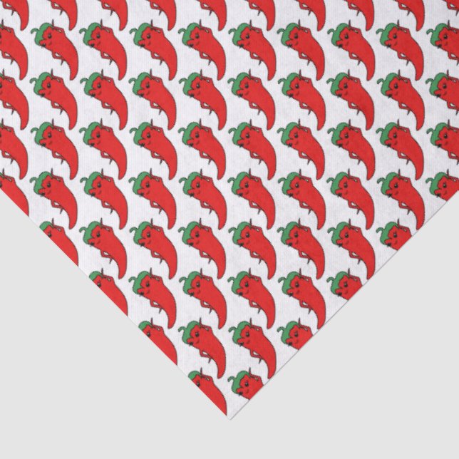 Kawaii Chili Pepper Drawing Pattern Tissue Paper (Detail)