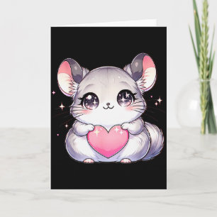 Kawaii Chinchilla Valentines Day Kids Teen Girls O Card