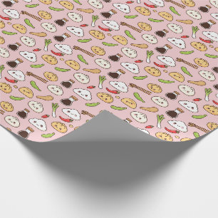 Kawaii Chinese Food theme Wrapping Paper