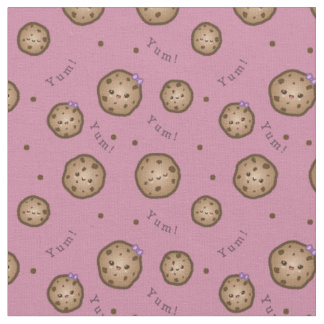 Kawaii Chocolate Chip Cookies Fabric