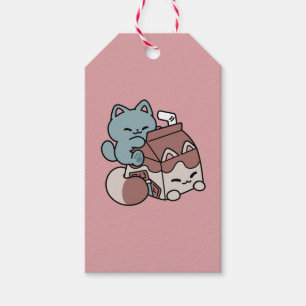 Kawaii Chocolate Milk Cat – Cozy Drink & Cuteness  Gift Tags