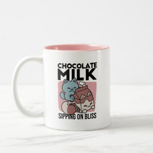 Kawaii Chocolate Milk Cat – Cozy Drink & Cuteness Two-Tone Coffee Mug