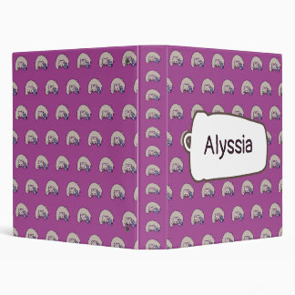 Kawaii Chonky Raccoon Pattern with Your Name Binder